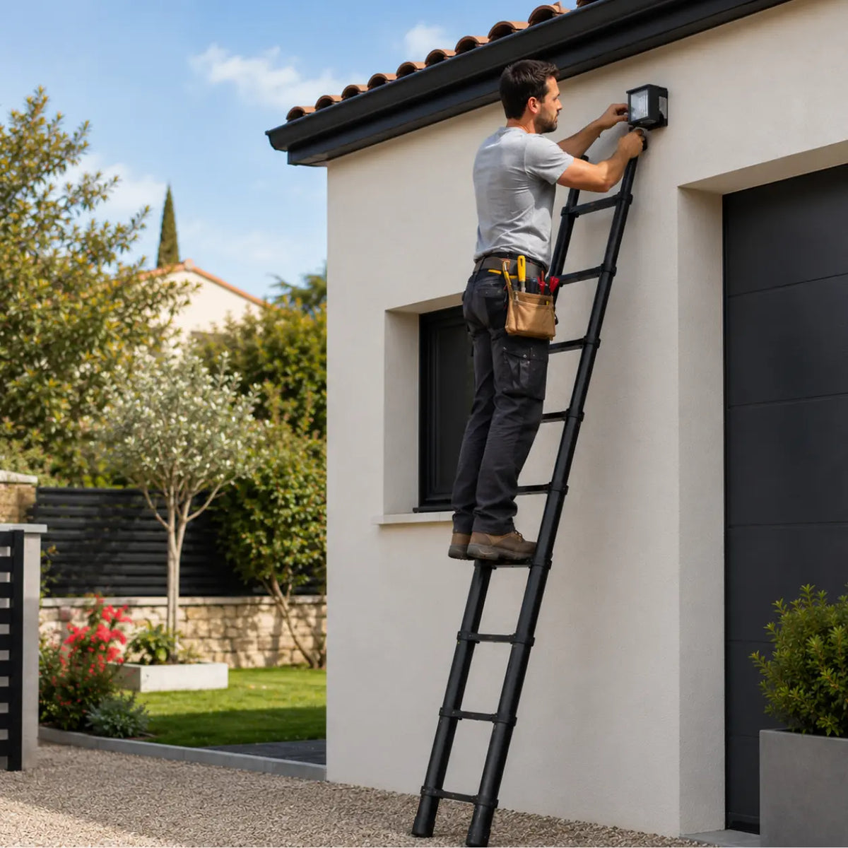 Échelle Télescopique 3,8m Noire Pro | ExpertEchelles