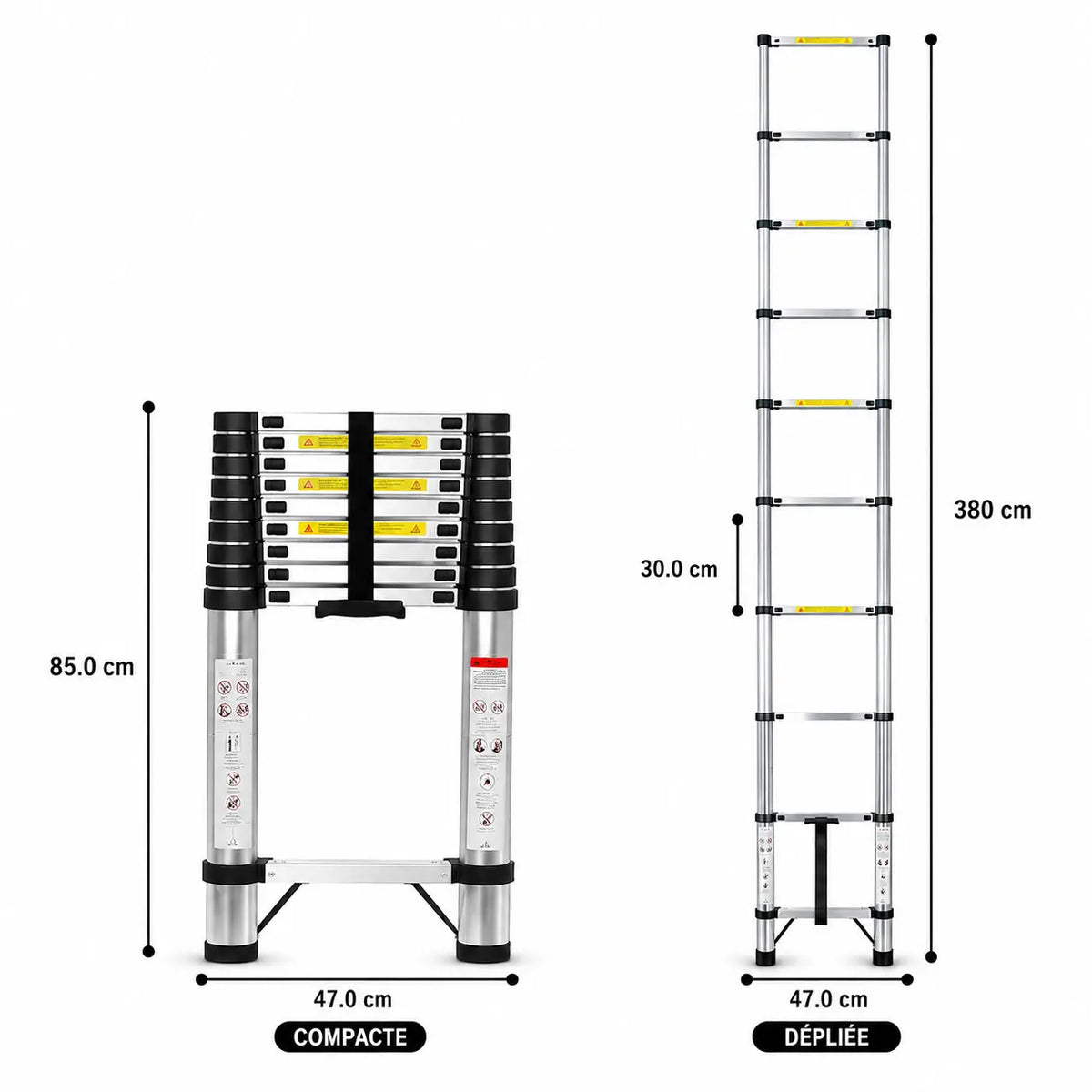 Échelle Télescopique 3,8m Pro | ExpertEchelles