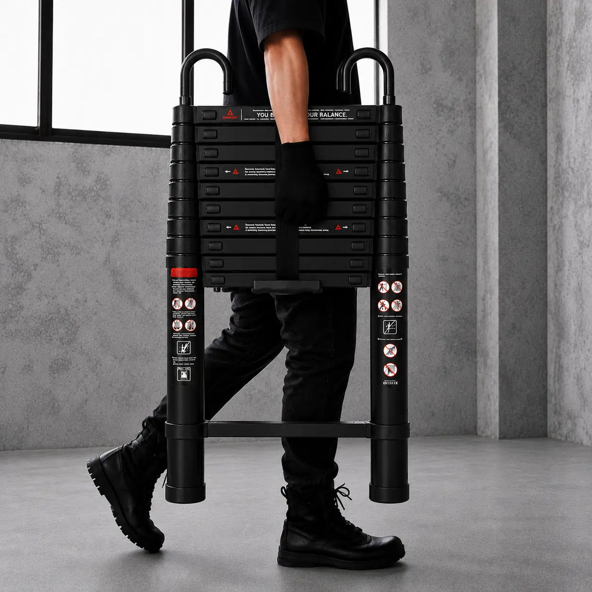 Échelle Télescopique 3,2m Noire Pro | ExpertEchelles