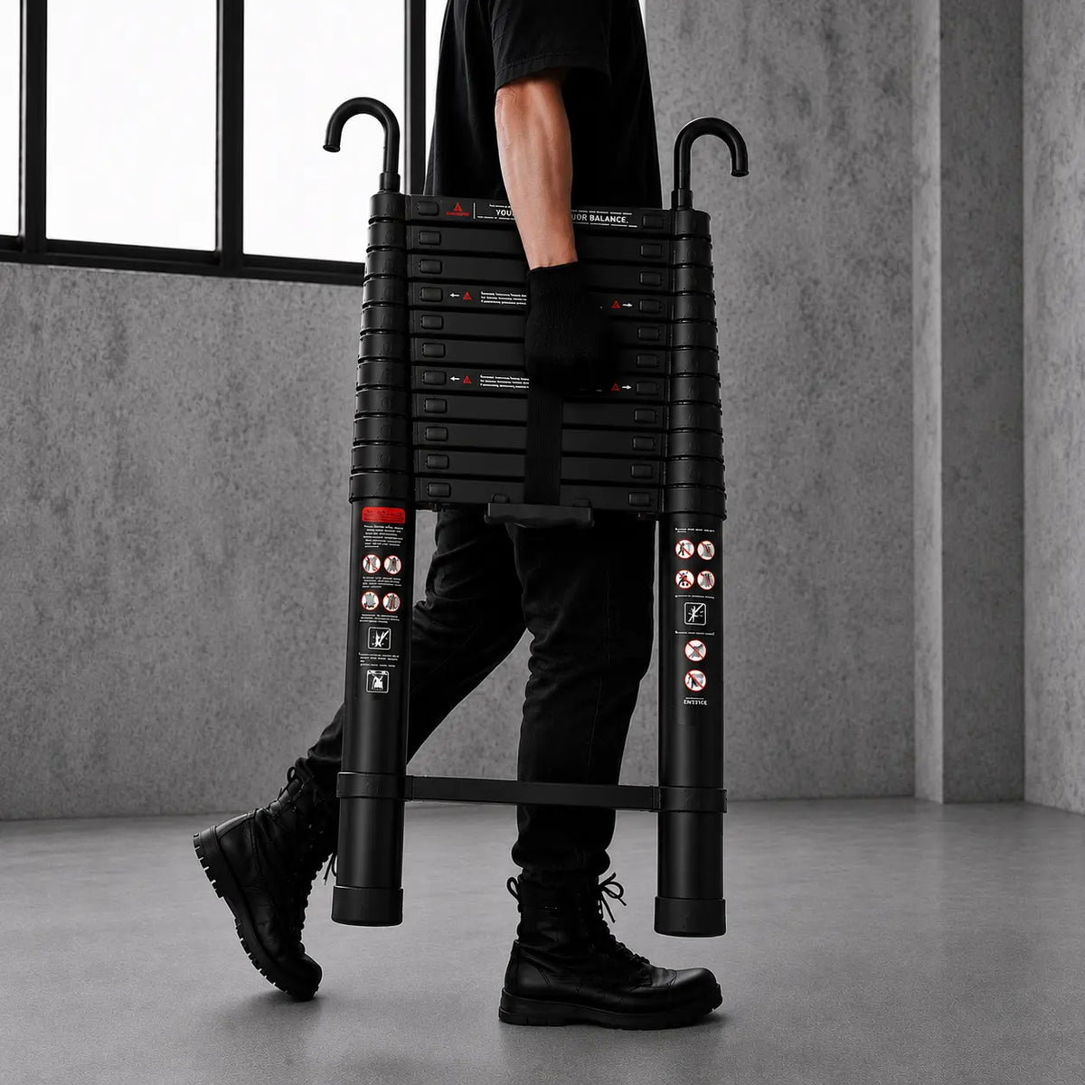 Échelle Télescopique 5m Noire Pro | ExpertEchelles