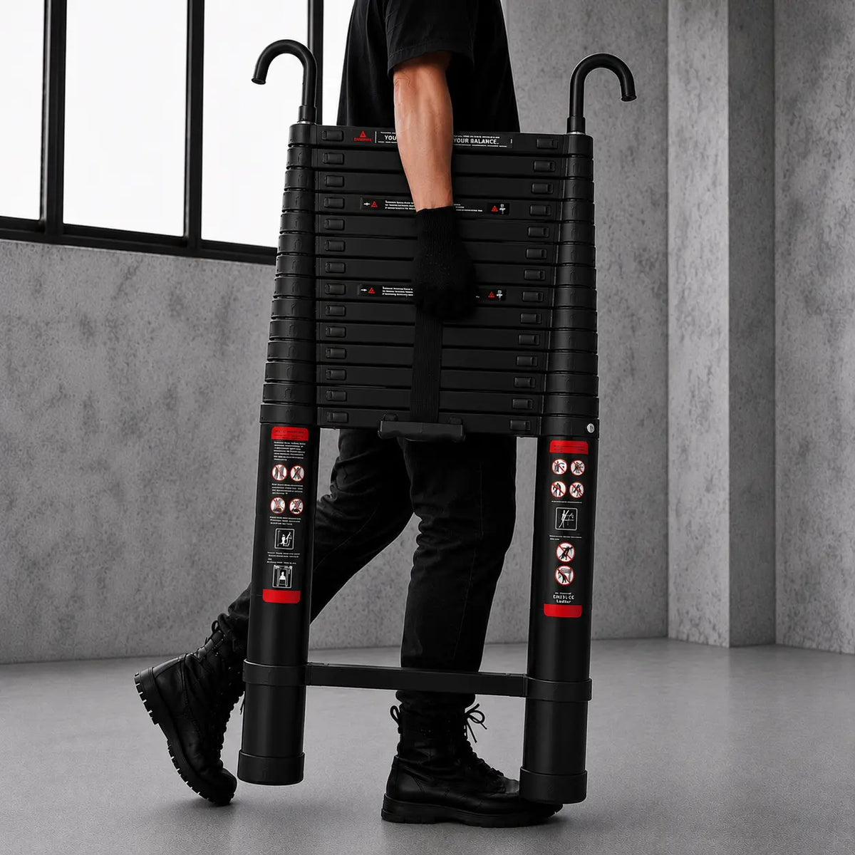 Échelle Télescopique 6,2m Noire Pro | ExpertEchelles